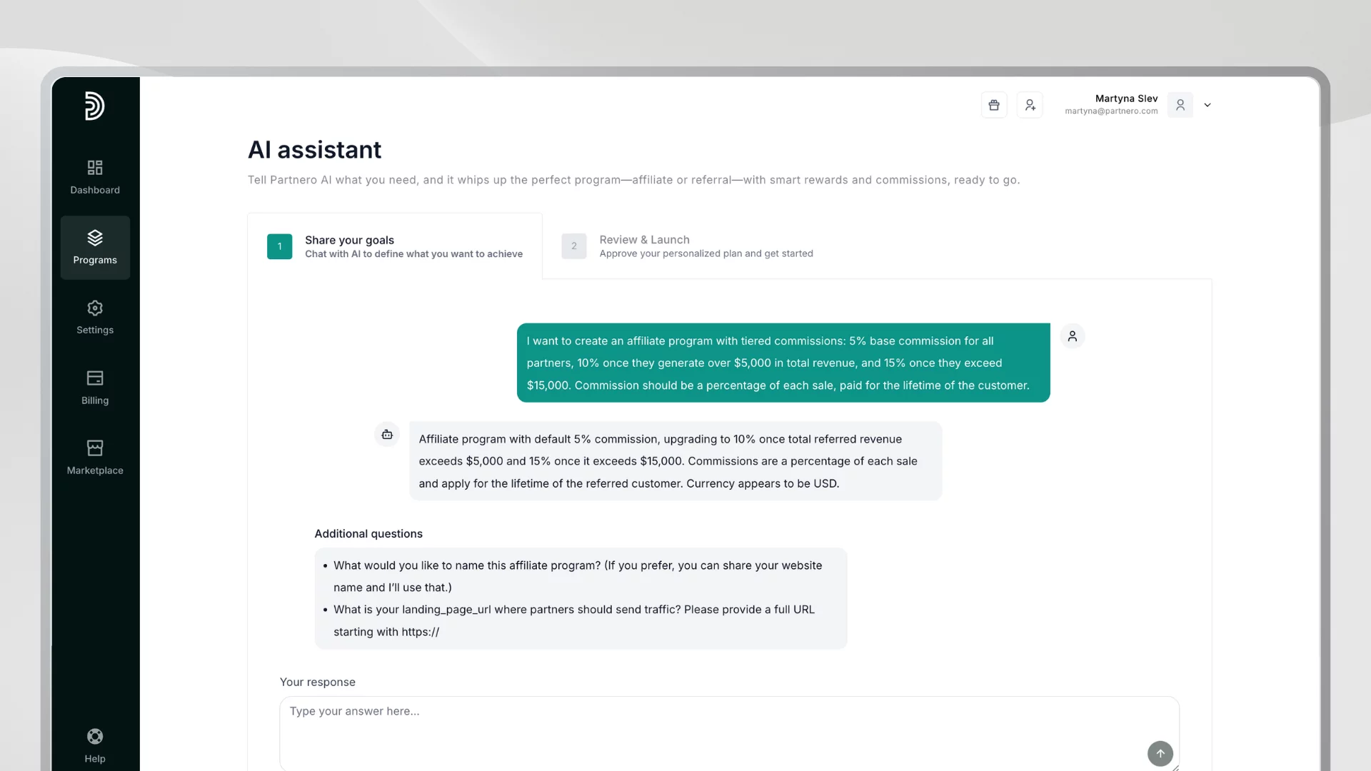 Partnero AI program builder